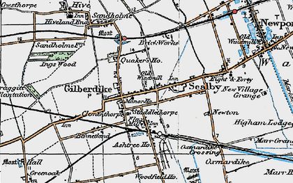 Old map of Scalby in 1924