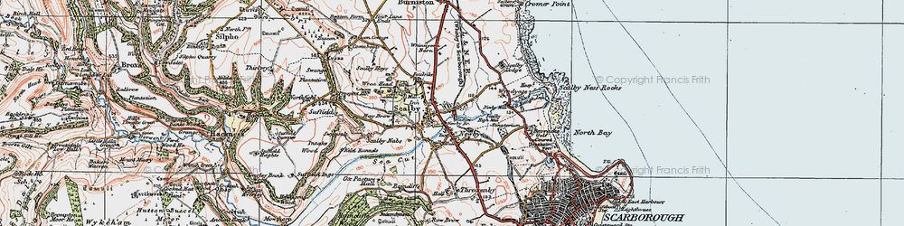 Old map of Scalby in 1925