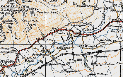 Old map of Bannerdale Crags in 1925