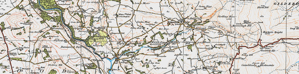 Old map of Scales in 1925