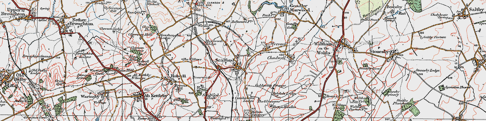 Old map of Scalford in 1921