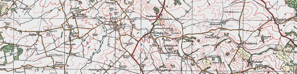 Old map of Scamblesby in 1923