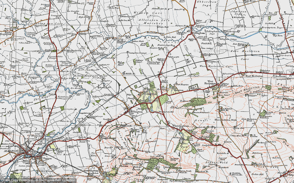 Old Map of Scampston, 1925 in 1925