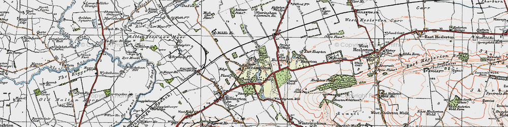 Old map of Scampston in 1925