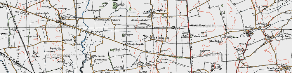 Old map of Till Bridge Lane Ho in 1923