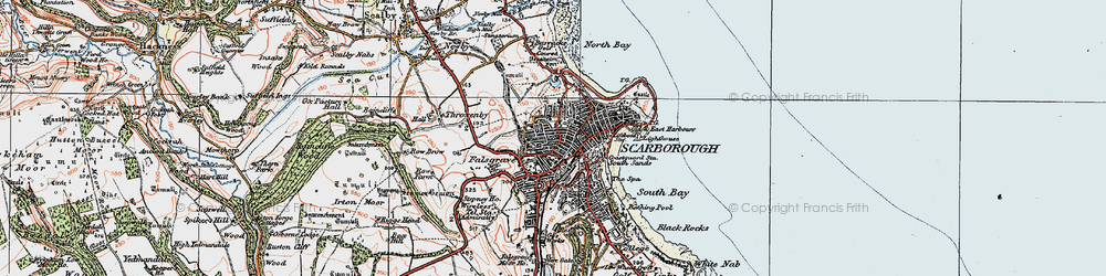 Old map of Scarborough in 1925
