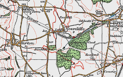 Old map of Scarcliffe in 1923