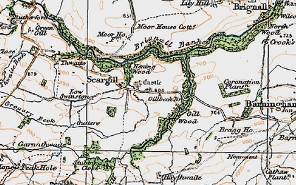 Old map of Brignall Banks in 1925
