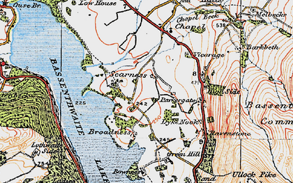 Old map of Bassenthwaite Lake in 1925