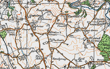 Old map of Scarr, The in 1919