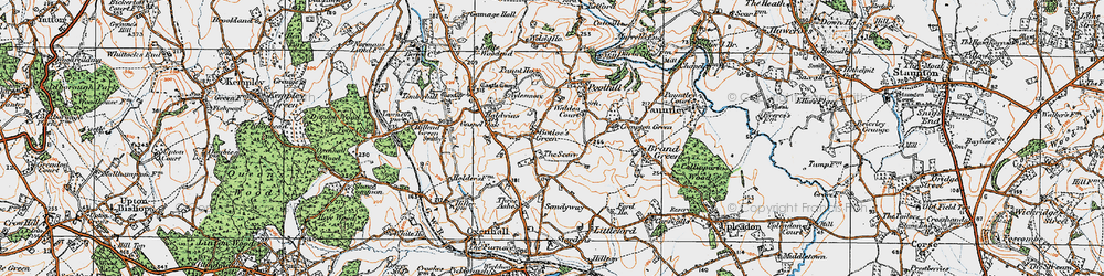 Old map of Scarr, The in 1919