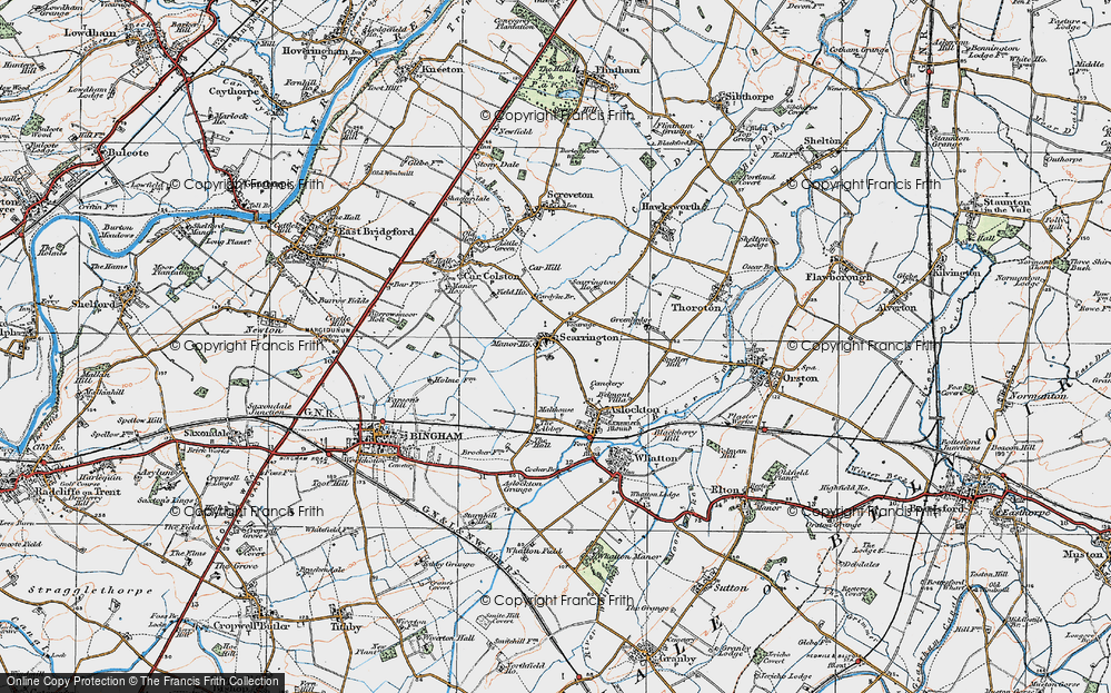 Old Map of Scarrington, 1921 in 1921