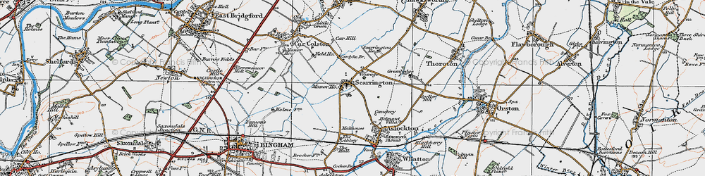 Old map of Scarrington in 1921