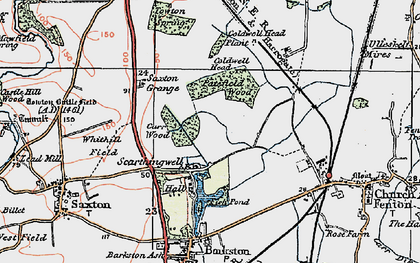 Old map of Scarthingwell in 1924