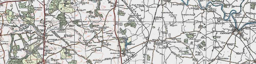 Old map of Scarthingwell in 1924