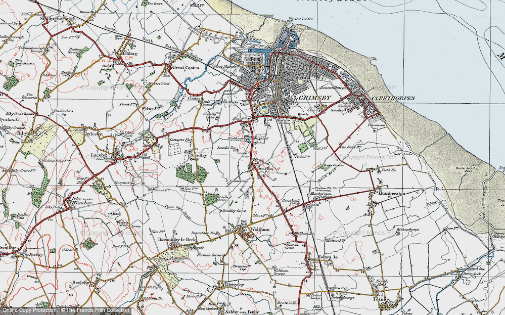 Old Map of Scartho, 1923 in 1923