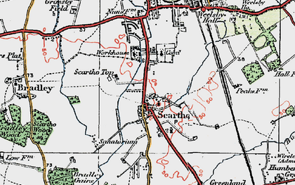 Old map of Scartho in 1923