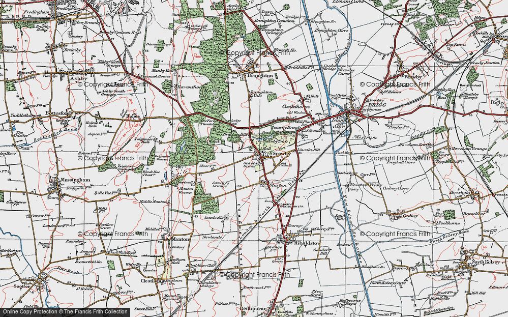 Old Map of Scawby, 1923 in 1923
