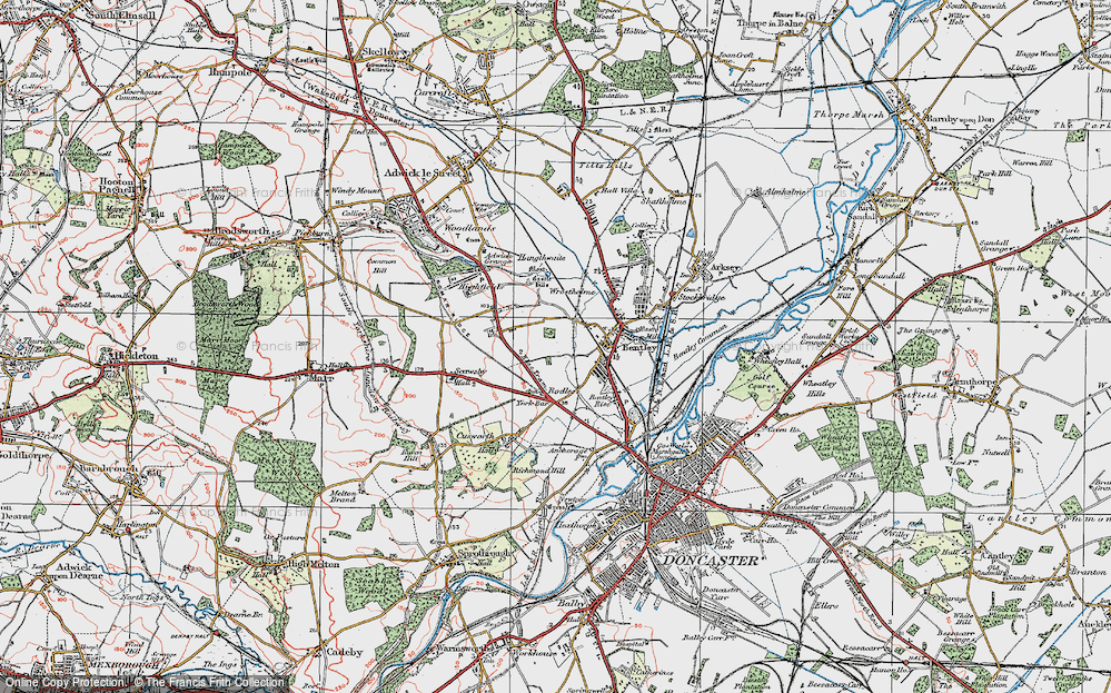 Old Map of Scawthorpe, 1923 in 1923