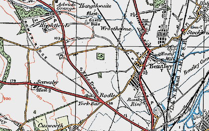 Old map of Scawthorpe in 1923