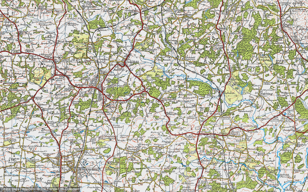 Old Map of Historic Map covering Bedales in 1920