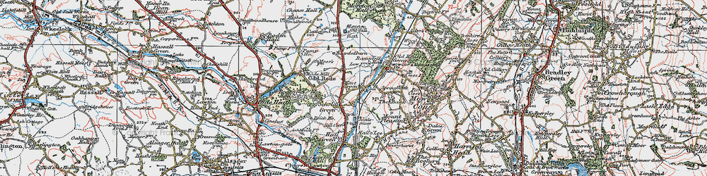 Old map of Scholar Green in 1923