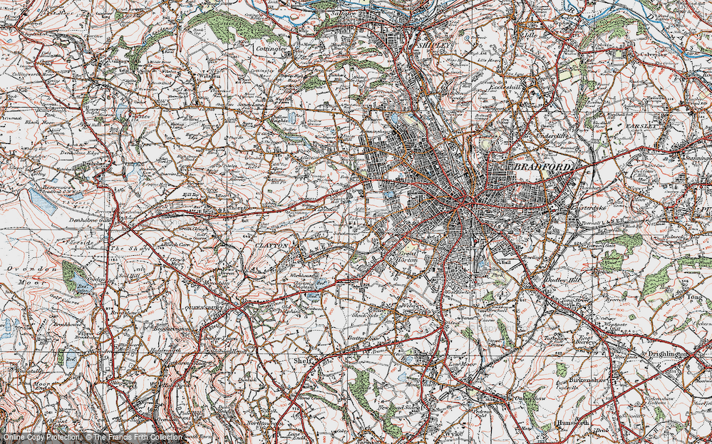 Old Map of Scholemoor, 1925 in 1925