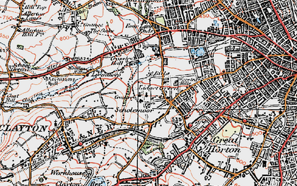 Old map of Scholemoor in 1925