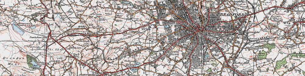 Old map of Scholemoor in 1925