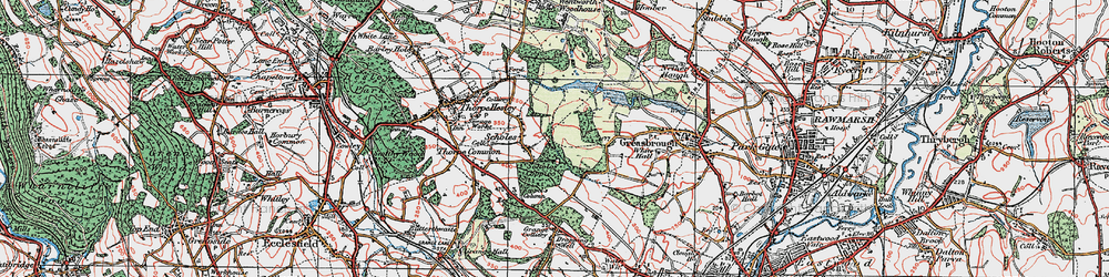 Old map of Scholes in 1924