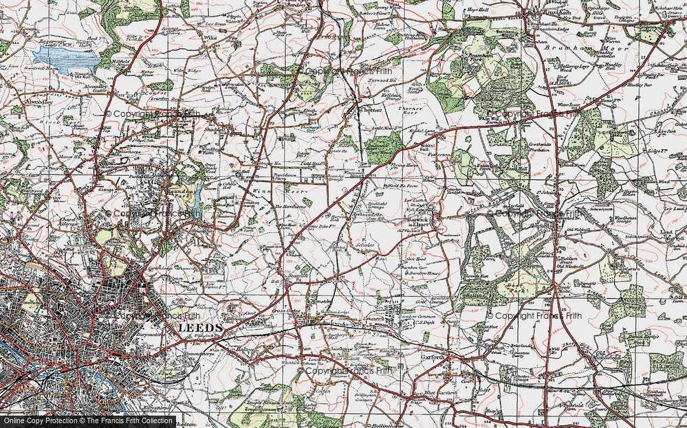 Old Map of Scholes, 1925 in 1925