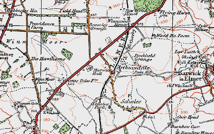 Old map of Scholes in 1925