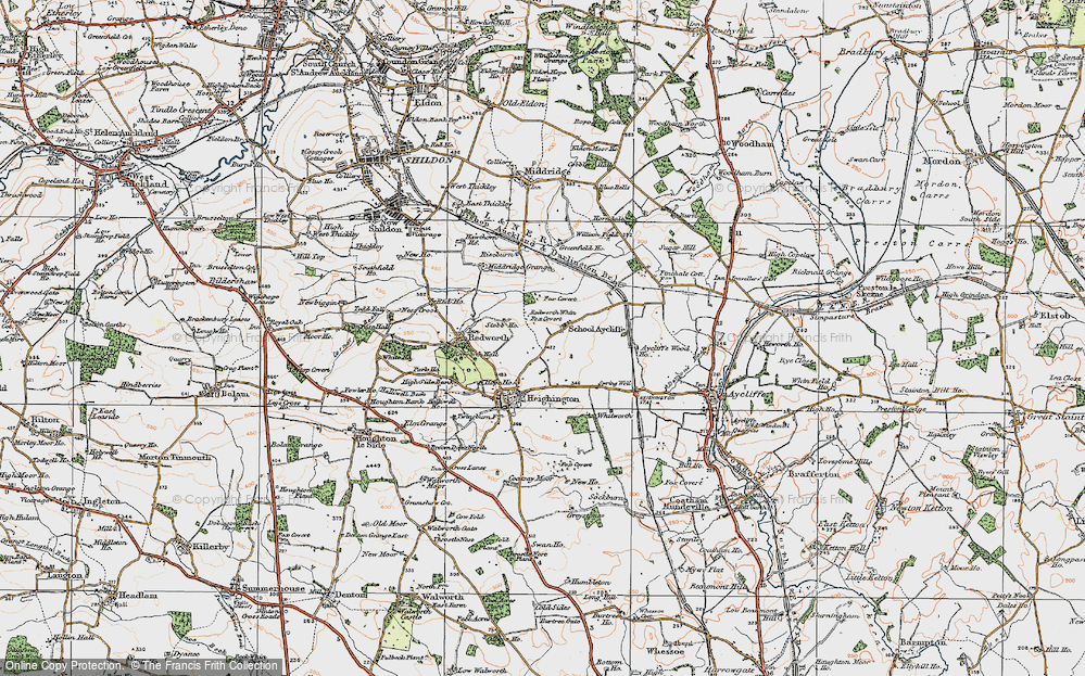 Old Map of School Aycliffe, 1925 in 1925