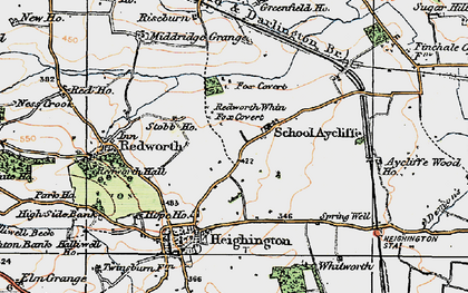 Old map of School Aycliffe in 1925