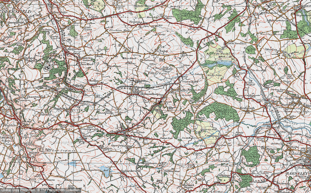 Old Map of Scissett, 1924 in 1924