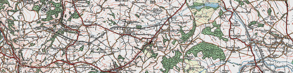 Old map of Scissett in 1924