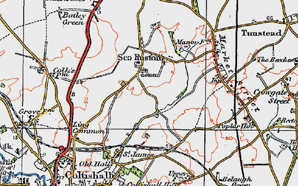 Old map of Sco Ruston in 1922