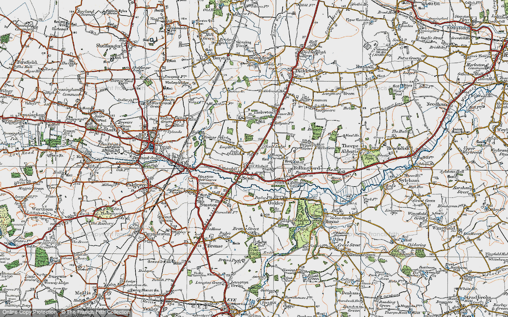 Old Map of Scole, 1921 in 1921