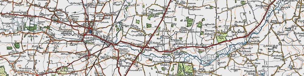 Old map of Scole in 1921
