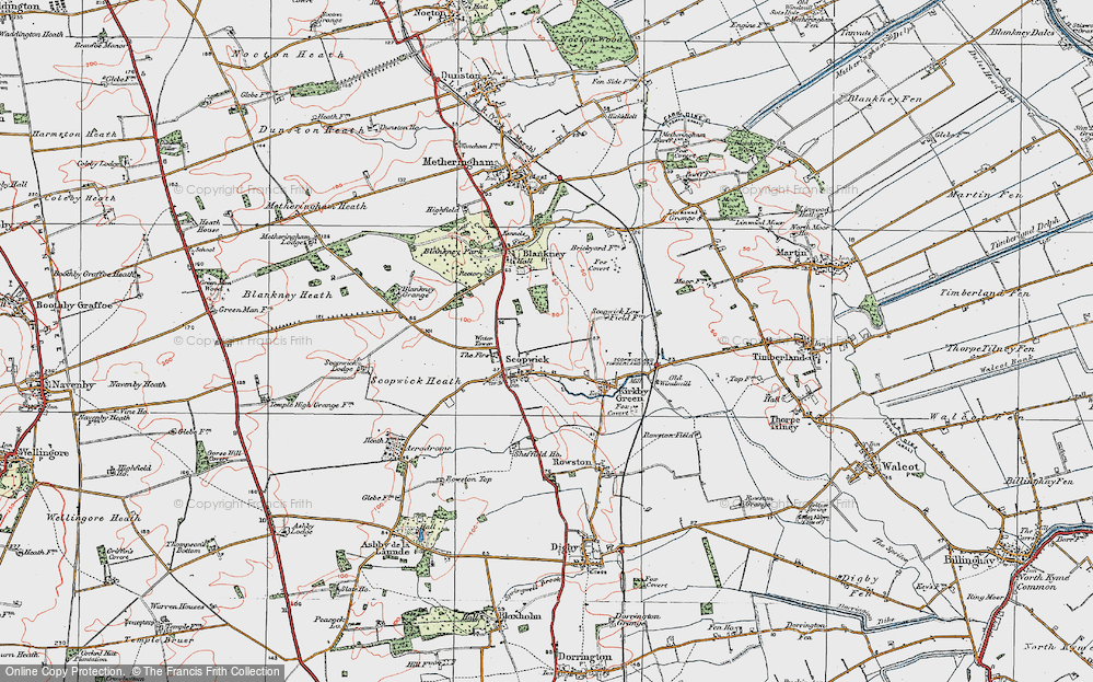 Old Map of Scopwick, 1923 in 1923