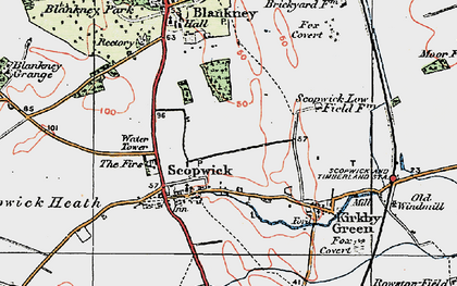 Old map of Scopwick in 1923
