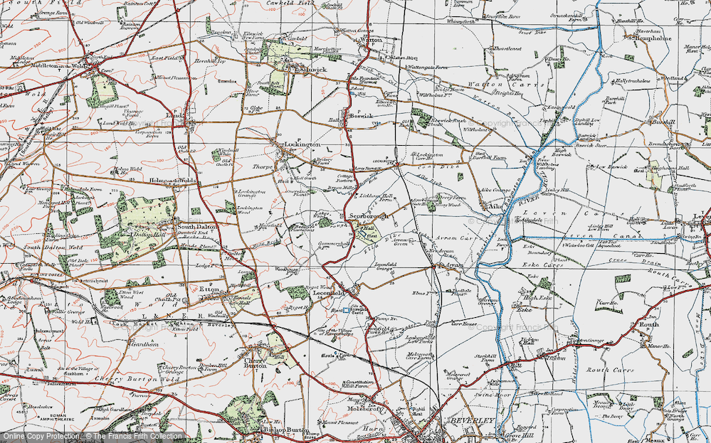 Old Map of Historic Map covering Bryan Mills Beck in 1924