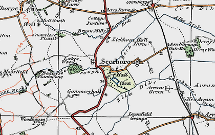 Old map of Scorborough in 1924