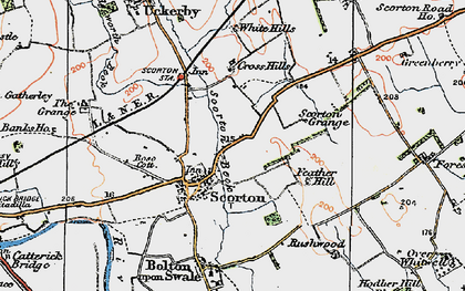 Old map of Scorton in 1925