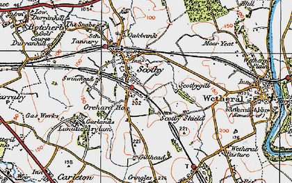 Old map of Scotby in 1925