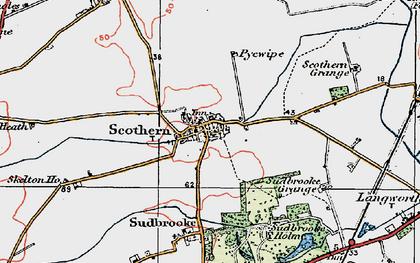 Old map of Scothern in 1923