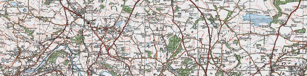 Old map of Leeds, Bradford International Airport in 1925