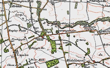 Old map of Scots' Gap in 1925