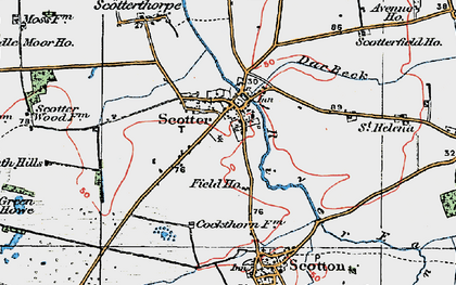Old map of Scotter in 1923
