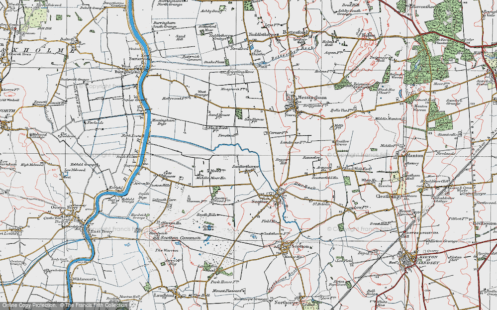 Old Map of Scotterthorpe, 1923 in 1923